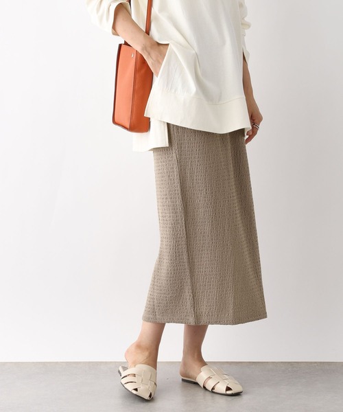 LEPSIM（レプシィム）の「シャーリングジャガードスカート　970459（スカート・レディース・ベージュ/ブラック/チャコールグレー・FREE/TALL）」の3枚目の写真