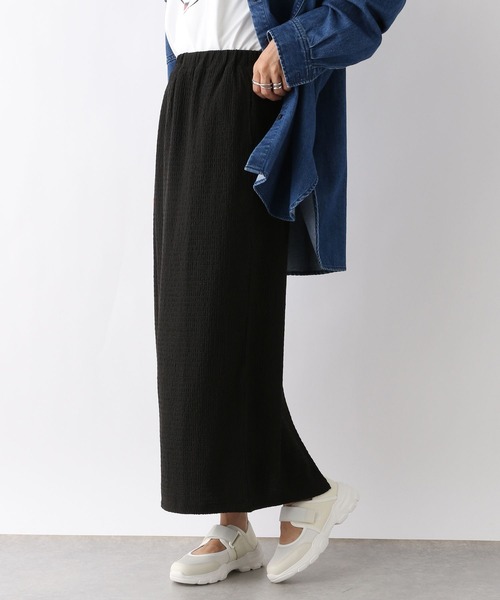 LEPSIM（レプシィム）の「シャーリングジャガードスカート　970459（スカート・レディース・ベージュ/ブラック/チャコールグレー・FREE/TALL）」の2枚目の写真