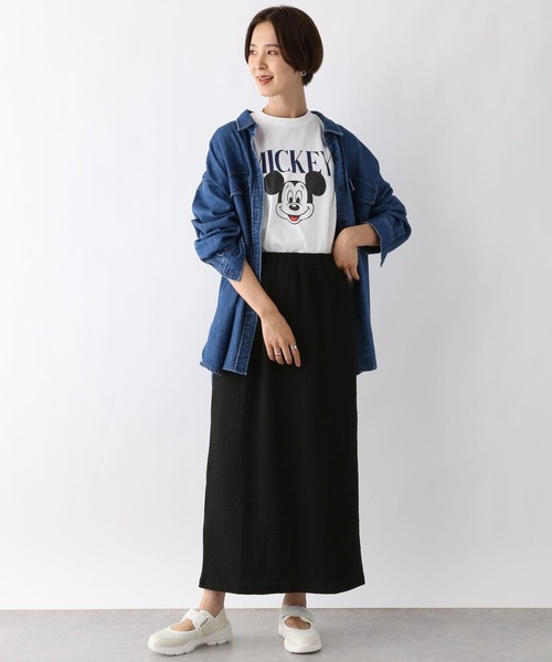 LEPSIM（レプシィム）の「シャーリングジャガードスカート　970459（スカート・レディース・ベージュ/ブラック/チャコールグレー・FREE/TALL）」の4枚目の写真