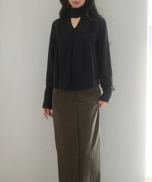 PARIGOT◆長袖ブラウス/FREE/--/GRN/PL-SH05-23SP-CRT 2024SS シャツブラウス特集