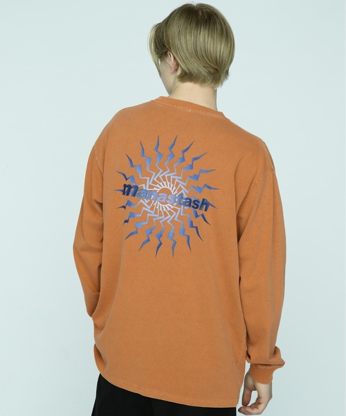 MANASTASH(マナスタッシュ)の「MANASTASH/マナスタッシュ/PUMICE L/S TEE MTN BURST(Tシャツ/カットソー・メンズ・ブラック/オレンジ/ホワイト・M/L/XL/2XL)」の1枚目の写真