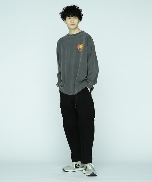 MANASTASH(マナスタッシュ)の「MANASTASH/マナスタッシュ/PUMICE L/S TEE MTN BURST(Tシャツ/カットソー・メンズ・ブラック/オレンジ/ホワイト・M/L/XL/2XL)」の4枚目の写真