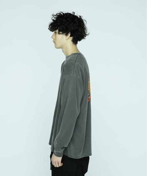 MANASTASH(マナスタッシュ)の「MANASTASH/マナスタッシュ/PUMICE L/S TEE MTN BURST(Tシャツ/カットソー・メンズ・ブラック/オレンジ/ホワイト・M/L/XL/2XL)」の6枚目の写真