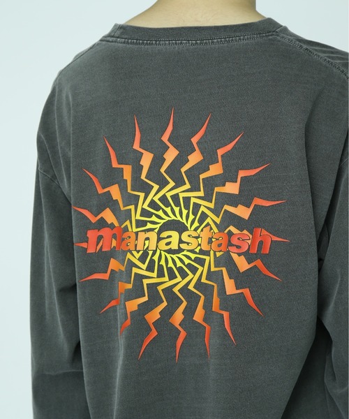 MANASTASH(マナスタッシュ)の「MANASTASH/マナスタッシュ/PUMICE L/S TEE MTN BURST(Tシャツ/カットソー・メンズ・ブラック/オレンジ/ホワイト・M/L/XL/2XL)」の11枚目の写真
