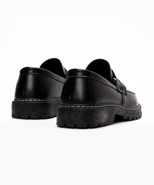 SVEC（シュベック）の「厚底 チャンキーソール Uチップ コインローファー（ローファー・メンズ・ブラック・39/40/41/42/43/44）」の10枚目の写真