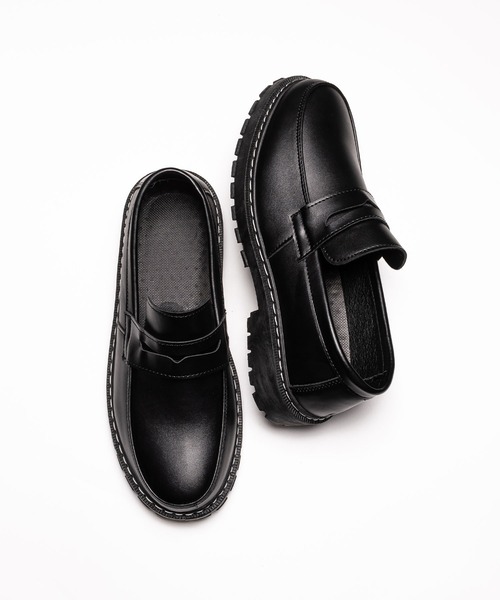 SVEC（シュベック）の「厚底 チャンキーソール Uチップ コインローファー（ローファー・メンズ・ブラック・39/40/41/42/43/44）」の12枚目の写真