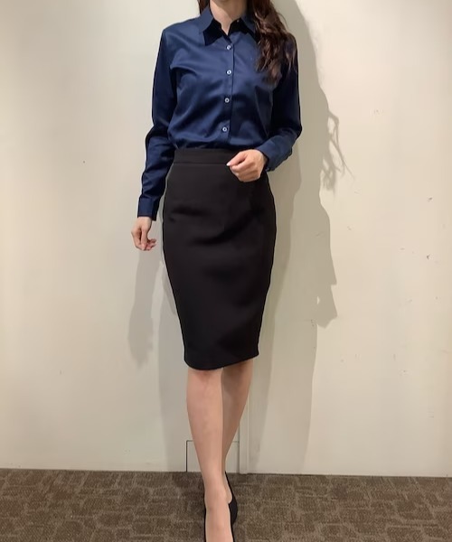 TOKYO SHIRTS(トウキョウシャツ)の「形態安定ノーアイロン レギュラー 長袖ビジネスワイシャツ(ビジネスシャツ・レディース・ネイビー・M/S/LL/L/XL)」の16枚目の写真