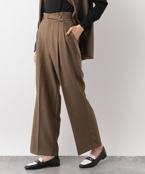 GLOBAL WORK（グローバルワーク）の「お手入れらくらくSET UPワイドパンツ/MATINEE LINE/969711（その他パンツ・レディース・チャコールグレー/ベージュ/モカ・LARGE/MEDIUM/SMALL）」の16枚目の写真