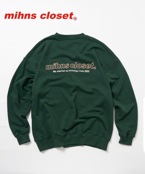 mihns closet(ミンズクローゼット)の「【mihns closet/ミンズクローゼット】23AW ロゴクルーネックスウェット/セットアップ可能(スウェット・メンズ・ライトグレー/グリーン/ブラック・M/L/XL)」の3枚目の写真