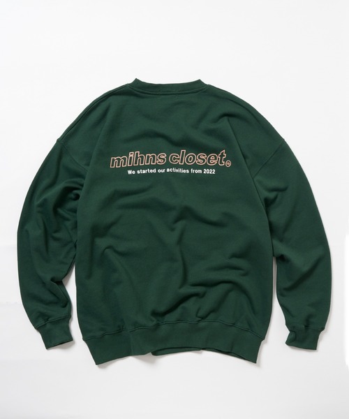 mihns closet(ミンズクローゼット)の「【mihns closet/ミンズクローゼット】23AW ロゴクルーネックスウェット/セットアップ可能(スウェット・メンズ・ライトグレー/グリーン/ブラック・M/L/XL)」の4枚目の写真
