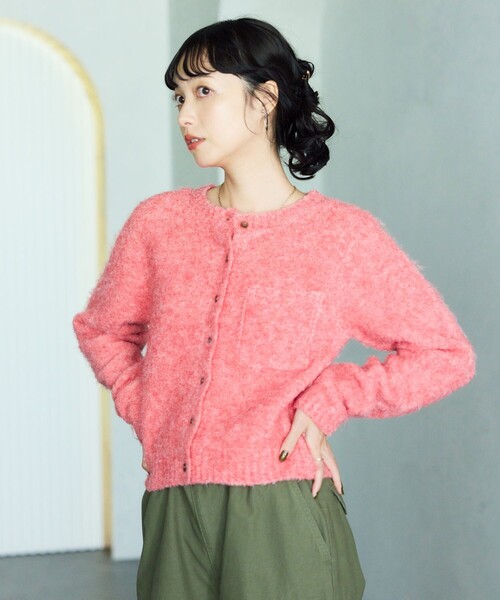 プリーツブリーズピンク ボレロカーディガン FREAK'S STORE（フリークスストア）の「ブークレ ショート