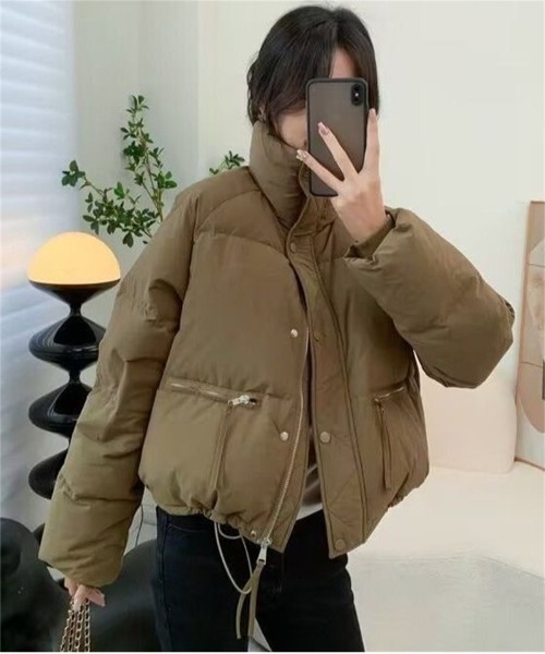 Ritzy(リッツィー)の「ショート丈 エコダウンジャケット(ダウンジャケット/コート・レディース・ブラック/ワイン/ベージュ/ホワイト・M/L/XL)」の3枚目の写真