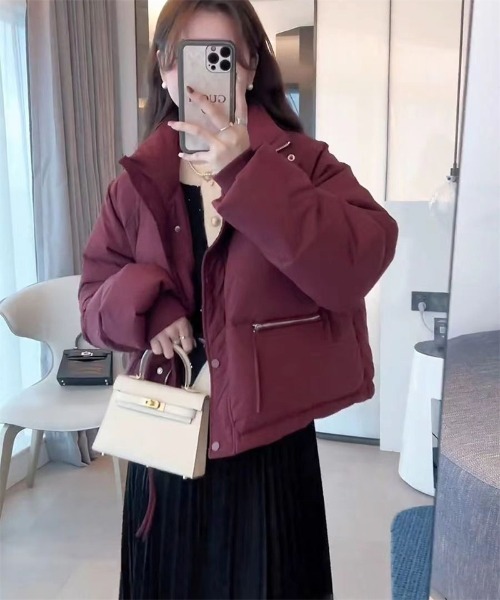 Ritzy(リッツィー)の「ショート丈 エコダウンジャケット(ダウンジャケット/コート・レディース・ブラック/ワイン/ベージュ/ホワイト・M/L/XL)」の13枚目の写真