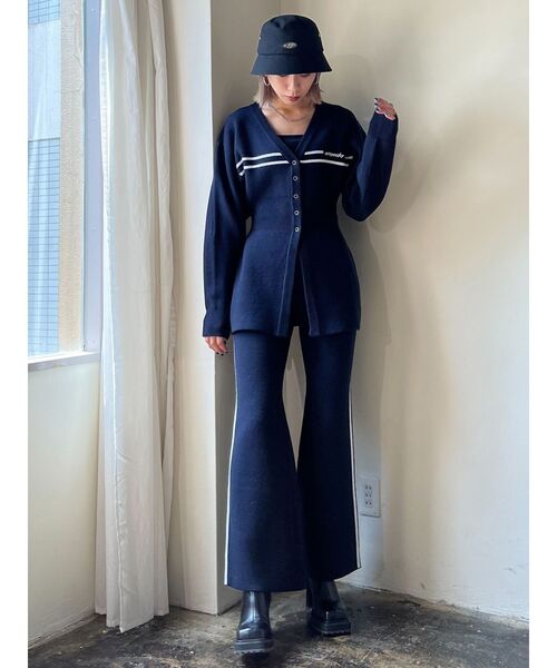 EMODA（エモダ）の「チューズラインロゴパンツ【セットアップ着用可能】（その他パンツ・レディース・ネイビー/グリーン/ベージュ/ブラック・FREE）」の12枚目の写真