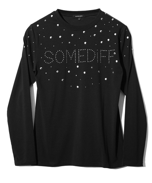 SOMEDIFF(サムディフ)の「HOTFIXロゴロンT メンズ 長袖Tシャツ タイトシルエット 春服(Tシャツ/カットソー・メンズ・ブラック×ゴールド/ブラック×シルバー/ホワイト×シルバー・L/M/XL)」の8枚目の写真