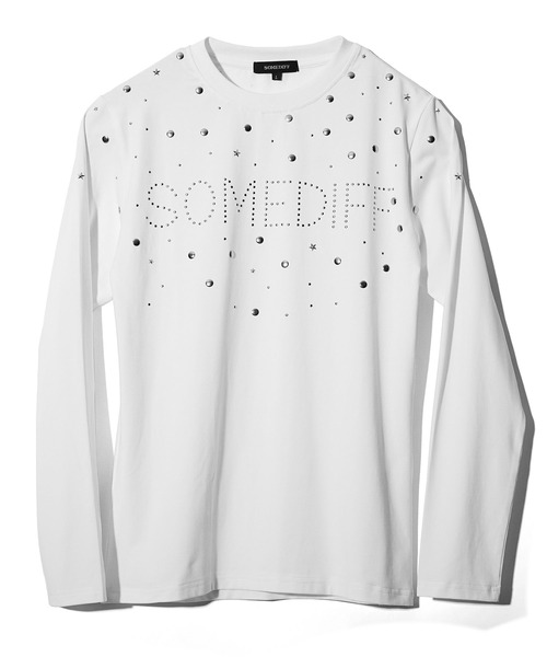 SOMEDIFF(サムディフ)の「HOTFIXロゴロンT メンズ 長袖Tシャツ タイトシルエット 春服(Tシャツ/カットソー・メンズ・ブラック×ゴールド/ブラック×シルバー/ホワイト×シルバー・L/M/XL)」の11枚目の写真