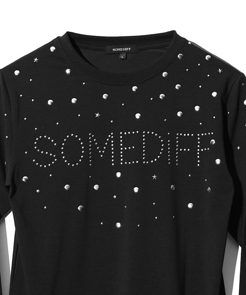 SOMEDIFF(サムディフ)の「HOTFIXロゴロンT メンズ 長袖Tシャツ タイトシルエット 春服(Tシャツ/カットソー・メンズ・ブラック×ゴールド/ブラック×シルバー/ホワイト×シルバー・L/M/XL)」の16枚目の写真