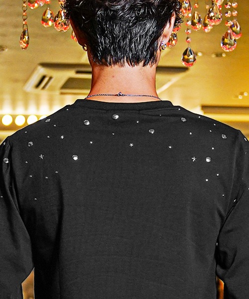 SOMEDIFF(サムディフ)の「HOTFIXロゴロンT メンズ 長袖Tシャツ タイトシルエット 春服(Tシャツ/カットソー・メンズ・ブラック×ゴールド/ブラック×シルバー/ホワイト×シルバー・L/M/XL)」の17枚目の写真