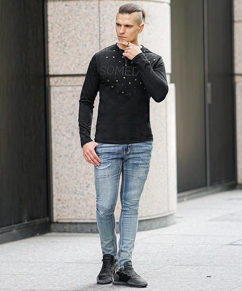 HOTFIXロゴロンT メンズ 長袖Tシャツ タイトシルエット 秋服（Tシャツ