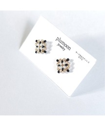 【plumoon】チェック模様のミニピアス(MA)