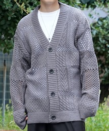 透かし編み ジャガード ニットカーディガン / Openwork Jacquard Knit Cardigan