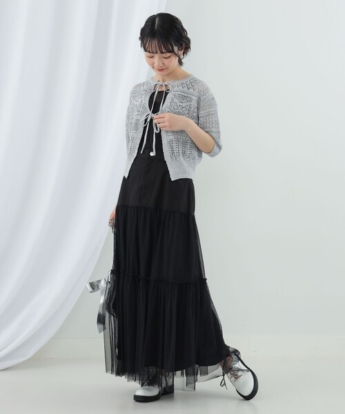 Ray BEAMS（レイビームス）の「BOUSSOLE × Ray BEAMS / 別注 ショート スリーブ カーディガン（カーディガン/ボレロ・レディース・ピンク/シルバー・ONE SIZE）」の3枚目の写真