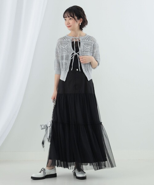 Ray BEAMS（レイビームス）の「BOUSSOLE × Ray BEAMS / 別注 ショート スリーブ カーディガン（カーディガン/ボレロ・レディース・ピンク/シルバー・ONE SIZE）」の6枚目の写真