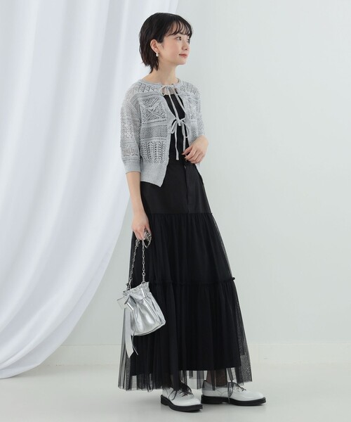 Ray BEAMS（レイビームス）の「BOUSSOLE × Ray BEAMS / 別注 ショート スリーブ カーディガン（カーディガン/ボレロ・レディース・ピンク/シルバー・ONE SIZE）」の7枚目の写真