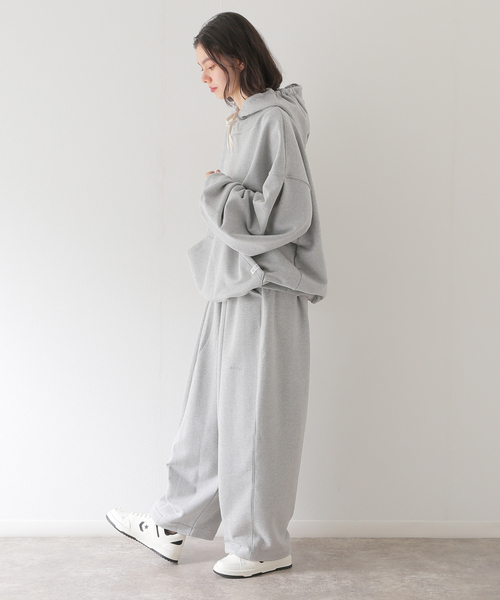 セール】【ANGLAN / アングラン】Valley Tuck Sweat Balloon Hoodie