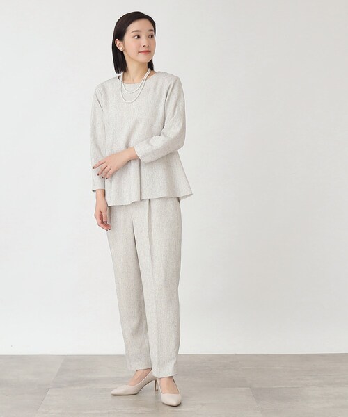 THE SHOP TK （ザ ショップ ティーケー ）の「◆【セレモニー/入卒/SETUP可/洗える】ツイードストレートパンツ（その他パンツ・レディース・ホワイト系6/ネイビー系3/ブルー系その他5・12/13）」の20枚目の写真