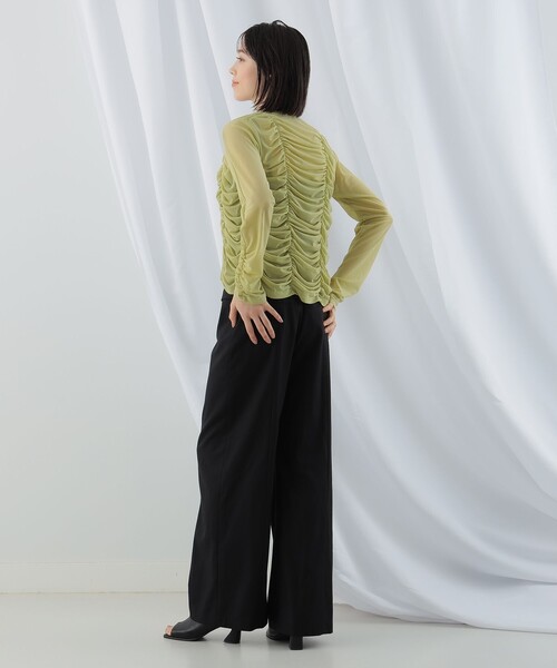 Ray BEAMS（レイビームス）の「Ray BEAMS / チュール ギャザー Vネック カーディガン（カーディガン/ボレロ・レディース・ブラック/ミント・ONE SIZE）」の19枚目の写真