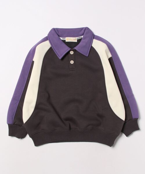 aimoha(アイモハ)の「【aimoha-KIDS-】子供服 ユニセックスPOLO襟スウェット(スウェット・キッズ・ダークグレー/ブラック・110/130/150/140/160/120)」の4枚目の写真