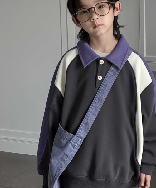 aimoha(アイモハ)の「【aimoha-KIDS-】子供服 ユニセックスPOLO襟スウェット(スウェット・キッズ・ダークグレー/ブラック・110/130/150/140/160/120)」の8枚目の写真