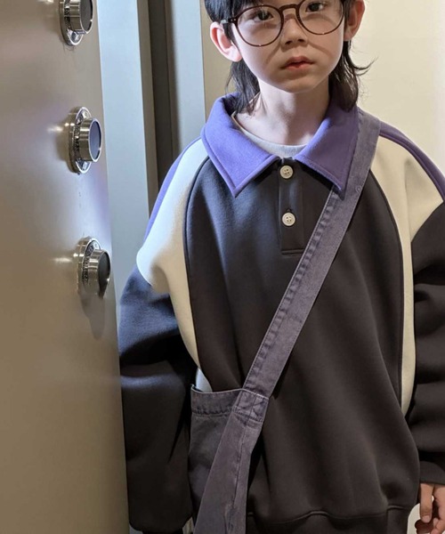 aimoha(アイモハ)の「【aimoha-KIDS-】子供服 ユニセックスPOLO襟スウェット(スウェット・キッズ・ダークグレー/ブラック・110/130/150/140/160/120)」の7枚目の写真