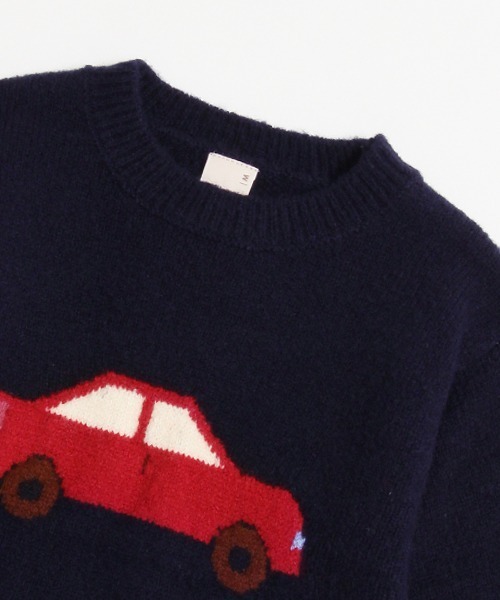 petit main（プティマイン）の「モチーフジャガードニット（ニット/セーター・キッズ・アイボリー/モカ/ネイビー/ブラック・S/M/L）」の14枚目の写真