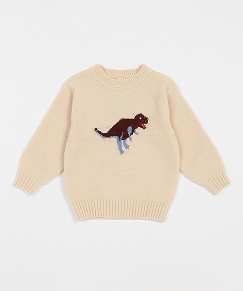 petit main（プティマイン）の「モチーフジャガードニット（ニット/セーター・キッズ・アイボリー/モカ/ネイビー/ブラック・S/M/L）」の22枚目の写真