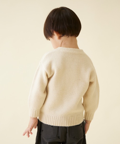 petit main（プティマイン）の「モチーフジャガードニット（ニット/セーター・キッズ・アイボリー/モカ/ネイビー/ブラック・S/M/L）」の16枚目の写真
