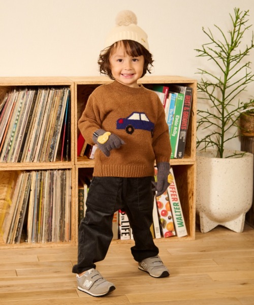 petit main（プティマイン）の「モチーフジャガードニット（ニット/セーター・キッズ・アイボリー/モカ/ネイビー/ブラック・S/M/L）」の20枚目の写真