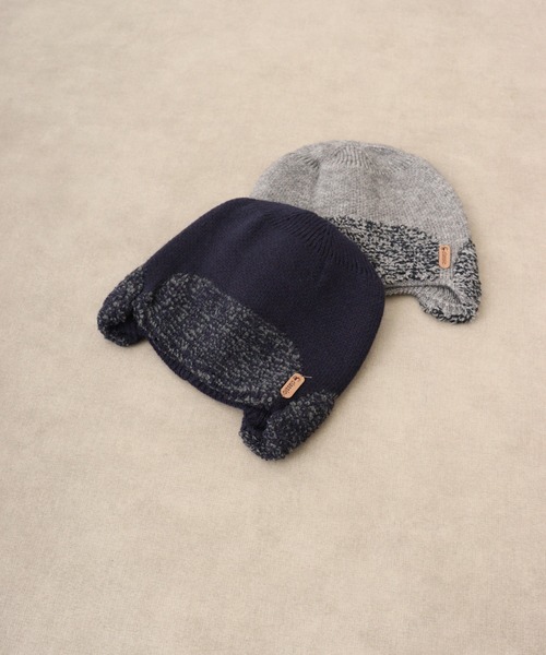 FUNALIVE（ファンアライブ）の「JON ニット帽子　耳当て（ニットキャップ/ビーニー・メンズ・ブルー/ホワイト/ブラック/ネイビー/レッド/グレー/ブラウン・FREE）」の5枚目の写真