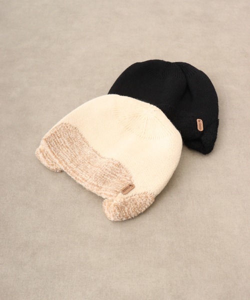 FUNALIVE（ファンアライブ）の「JON ニット帽子　耳当て（ニットキャップ/ビーニー・メンズ・ブルー/ホワイト/ブラック/ネイビー/レッド/グレー/ブラウン・FREE）」の2枚目の写真