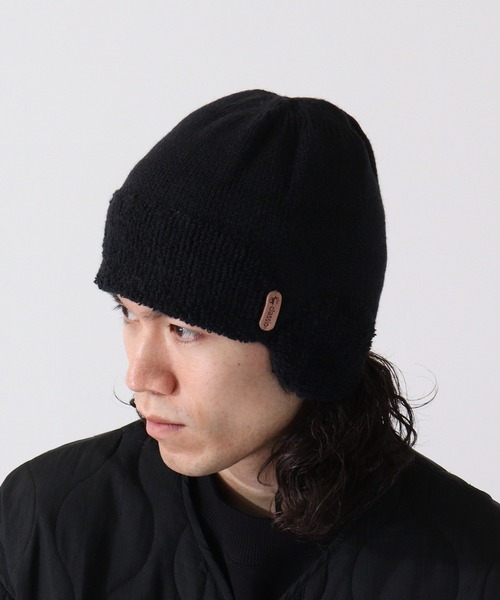 FUNALIVE（ファンアライブ）の「JON ニット帽子　耳当て（ニットキャップ/ビーニー・メンズ・ブルー/ホワイト/ブラック/ネイビー/レッド/グレー/ブラウン・FREE）」の3枚目の写真