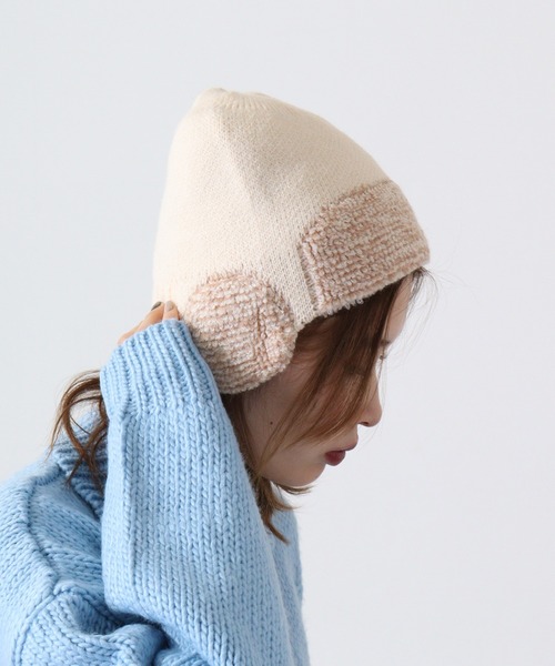 FUNALIVE（ファンアライブ）の「JON ニット帽子　耳当て（ニットキャップ/ビーニー・メンズ・ブルー/ホワイト/ブラック/ネイビー/レッド/グレー/ブラウン・FREE）」の19枚目の写真