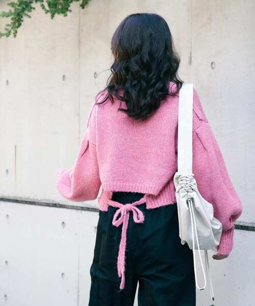 FREE'S MART（フリーズマート）の「◇バックリボンバックリボンショート丈ニット（ニット/セーター・レディース・グリーン/ブルー/ピンク/グレー・FREE）」の9枚目の写真