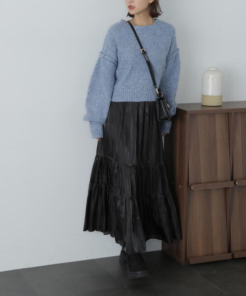 FREE'S MART（フリーズマート）の「◇バックリボンバックリボンショート丈ニット（ニット/セーター・レディース・グリーン/ブルー/ピンク/グレー・FREE）」の16枚目の写真