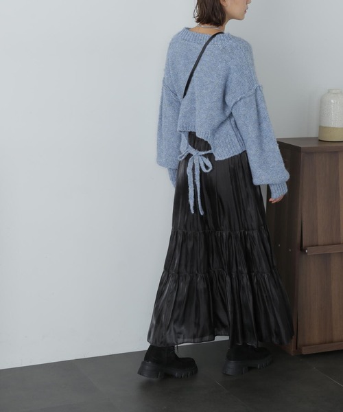 FREE'S MART（フリーズマート）の「◇バックリボンバックリボンショート丈ニット（ニット/セーター・レディース・グリーン/ブルー/ピンク/グレー・FREE）」の21枚目の写真