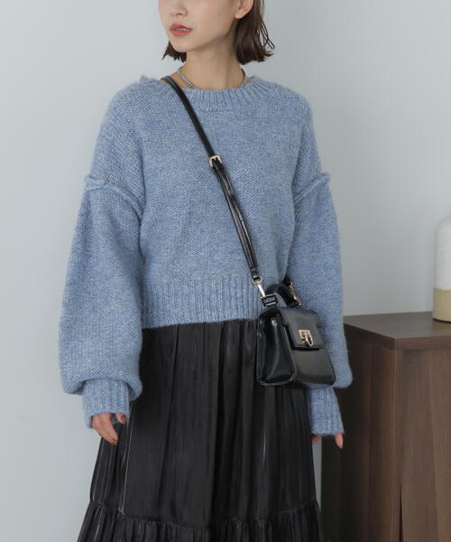 FREE'S MART（フリーズマート）の「◇バックリボンバックリボンショート丈ニット（ニット/セーター・レディース・グリーン/ブルー/ピンク/グレー・FREE）」の10枚目の写真