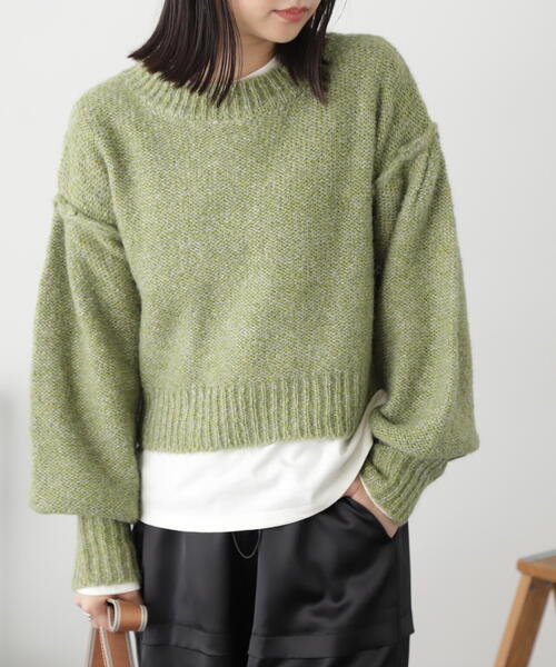 FREE'S MART（フリーズマート）の「◇バックリボンバックリボンショート丈ニット（ニット/セーター・レディース・グリーン/ブルー/ピンク/グレー・FREE）」の17枚目の写真