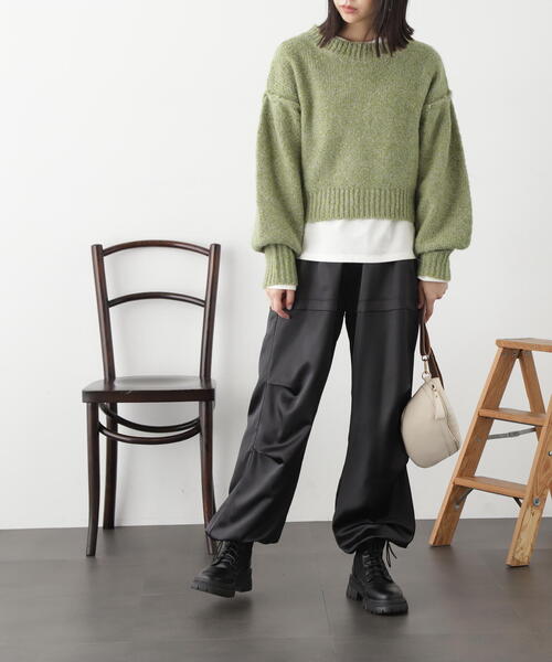 FREE'S MART（フリーズマート）の「◇バックリボンバックリボンショート丈ニット（ニット/セーター・レディース・グリーン/ブルー/ピンク/グレー・FREE）」の22枚目の写真