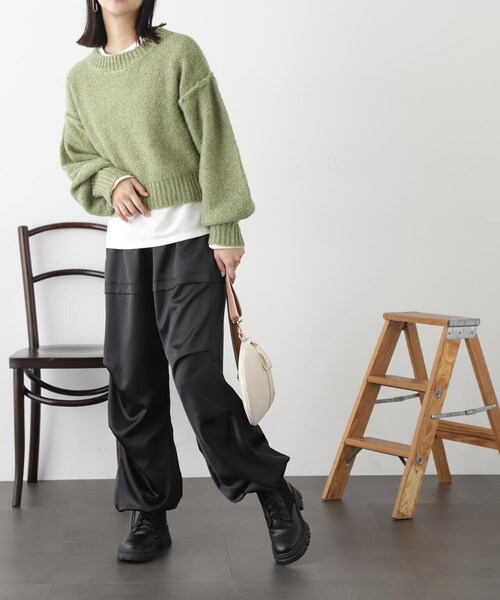 FREE'S MART（フリーズマート）の「◇バックリボンバックリボンショート丈ニット（ニット/セーター・レディース・グリーン/ブルー/ピンク/グレー・FREE）」の11枚目の写真