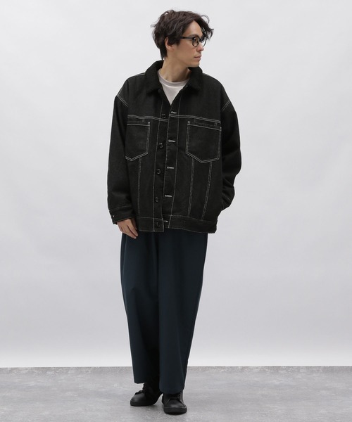 LAKOLE（ラコレ）の「デニム裏ボアジャケット / 970379（デニムジャケット・メンズ・ネイビー/ブラック・MEDIUM/X-LARGE/LARGE）」の5枚目の写真